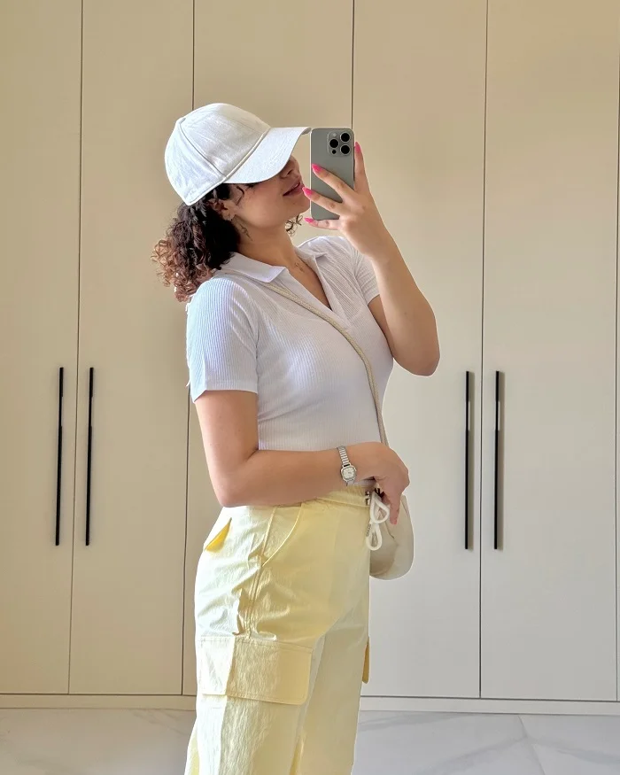 پولوشرت زنانه کبریتی سفید