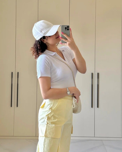 پولوشرت زنانه کبریتی سفید